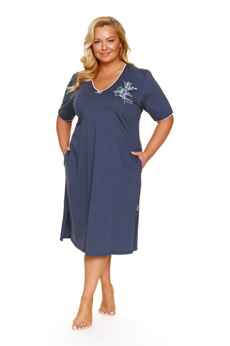 7263 Plus Size Doctor Nap hálóing - grafit, pamut