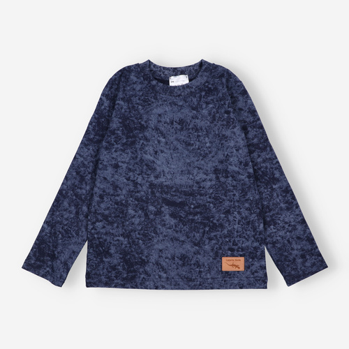 KAR-1021 Fiú hosszú ujjú blúz Lagarto Verde tengerészkék - pamut elasztánnal, lengyel gyártmány, lengyel gyártás