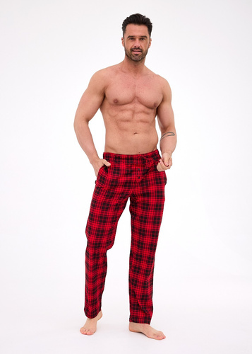 691/60 Cornette férfi pizsamanadrág - hosszú, kockás, pamut, pamut