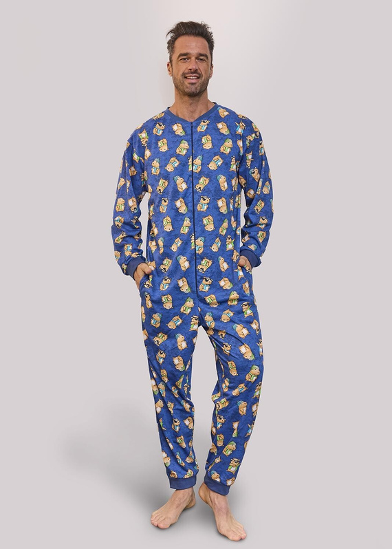 196/319 Capybara 2 Cornette férfi overál - pamut, farmer, vidám mintával