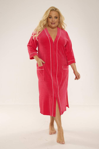 974 / 352 Velúr Forex női köntös - málnaszínű