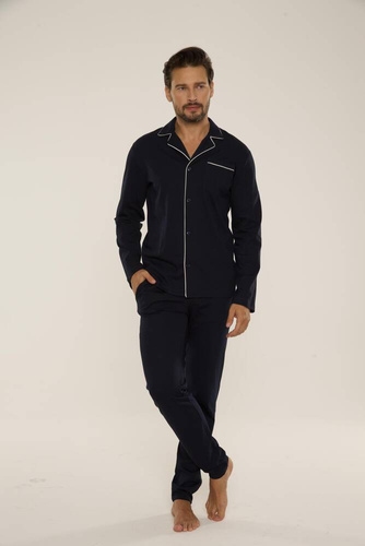 729 Norberto Férfi pizsama De Lafense - sötétkék