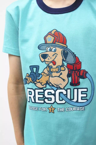 Remek fiú pizsama rövid ujjú, nadrágos olasz divat - türkizkék