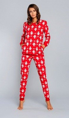 Nana Női hosszú ujjú pizsama, hosszú nadrág Olasz divat - piros