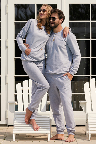 Leader tréningruha szett hosszú. ujj, hossz. nadrág olasz divat - melange