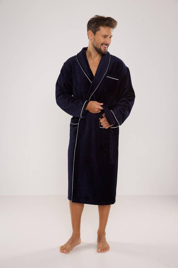 735 Manuele férfi köntös De Lafense - tengerészkék