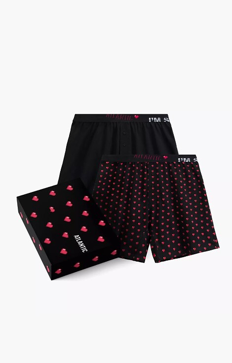 2GMB-011 Atlantic férfi boxeralsó - pamut, szívmintás, 2 db, 2db