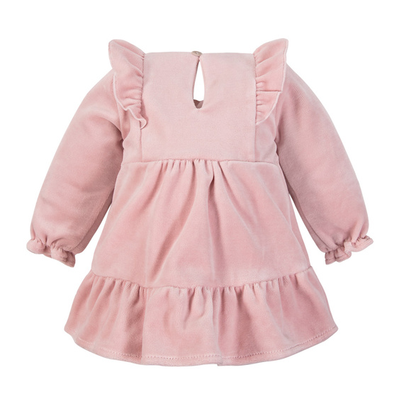 Fluffy Tails Eevi bársony ruha - rózsaszín, vállfodrokkal