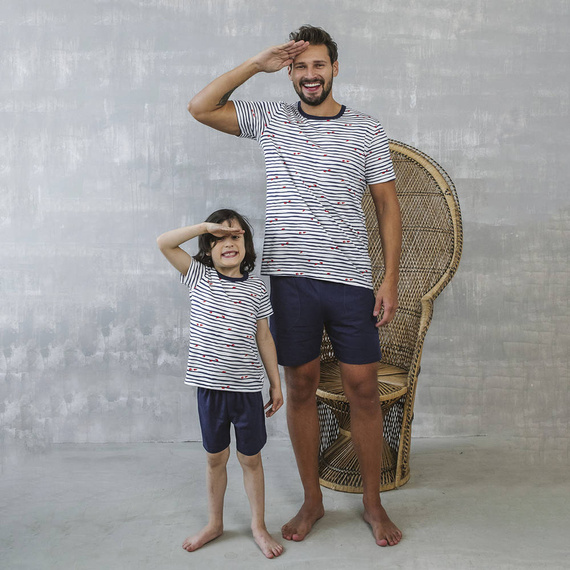 Korfu Fiú pizsama rövid ujjú, nadrágos olasz divat - print/zöld