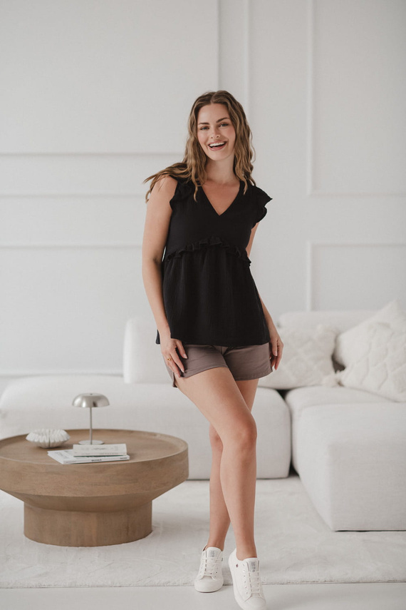 Milky Butterfly Kismama és szoptatós blúz - kényelem és stílus Milk&Love fekete