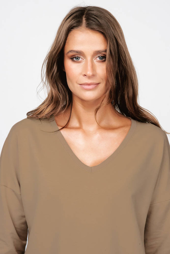 Karina női hosszú ujjú tunika Italian Fashion - camel