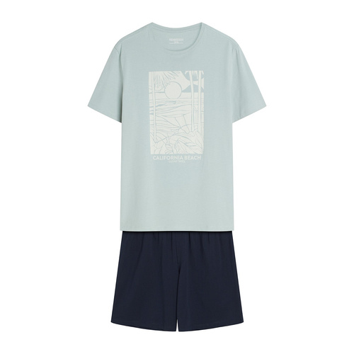 44503 Brook Henderson férfi pizsama 100% pamut, rövid ujjú, short