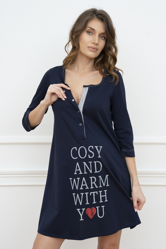 Balzsam Terhesség és szoptatás póló. 3/4 ujjú Italia Fashion - tengerészkék