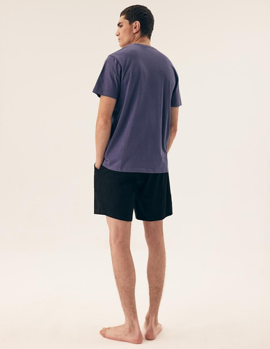 Férfi pizsama 43032 Mick Henderson kék- pamut, rövid ujjú, dobozban