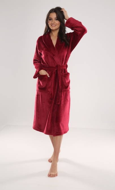 628 Abigail Long Forex női fürdőköpeny - bordó színű
