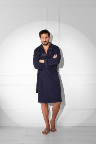 Gerard férfi háziköntös - 100% pamut, klasszikus szabás, elegáns kivitelben Olasz Divat