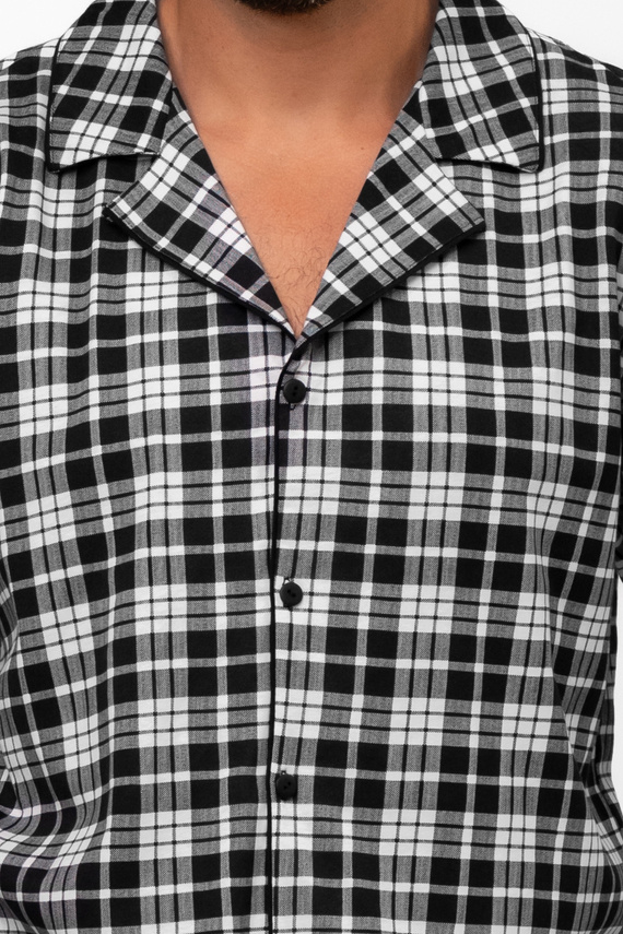 Férfi pizsama Klark - 100% pamut, hosszú ujjú és nadrágos Olasz divat