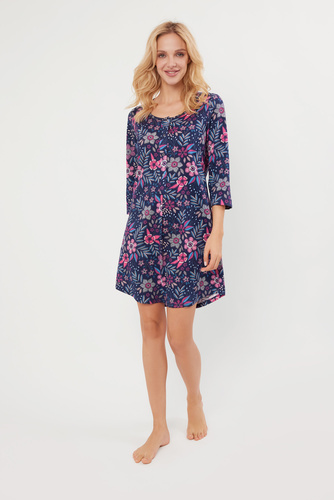 Népi kigombolt hálóing, 3/4 ujjú Olasz divat - print