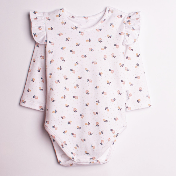 Nicol 220097 lányka body – 100% pamut, hosszú ujjú, virágmintás