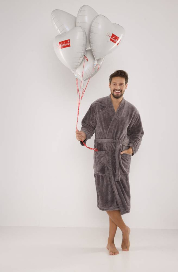 391 Hugo férfi fürdőköpeny De lafense - szürke