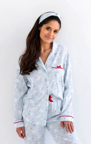 Fehér mackó Kids Sensis lány fejpánt - kék