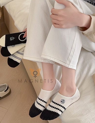 Magnetis CC-251109 női balerina zokni – pamut stopli szilikonnal a saroknál