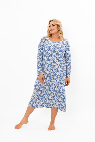 Női hálóing Boma - hosszú ujjú, pamut Italian Fashion