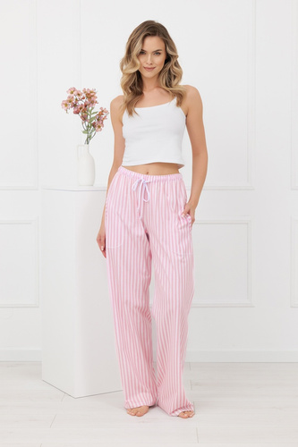 Faro női nadrág Italian Fashion 100% pamut széles szár csíkos