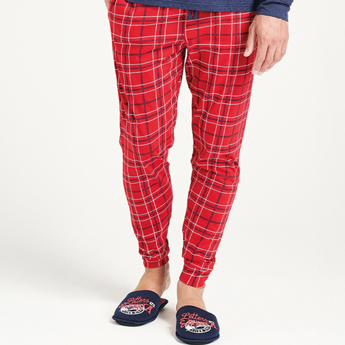 Gioew férfi pizsama Sorbetto kék - ünnepi, kockás, kényelmes és elegáns