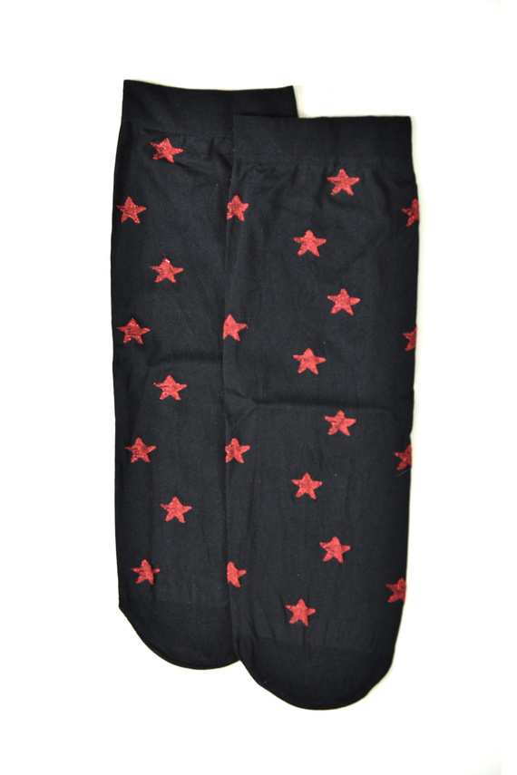 Zokni Z 9101 Christmas Chill 40 den - női karácsonyi zokni csillagokkal, fekete színben