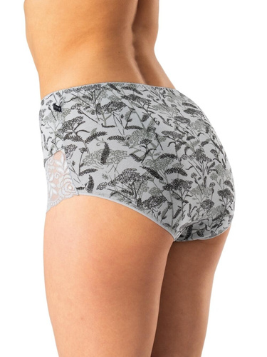 Női bugyi Key LPF 578 szürke fekete - pamut, kényelmes, 2 db egy csomagban