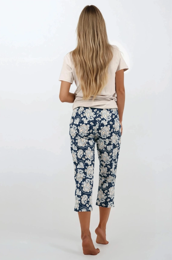 Navy Charm női Momenti Per Me pizsama - rövid ujjú és 7/8 nadrág, pamut