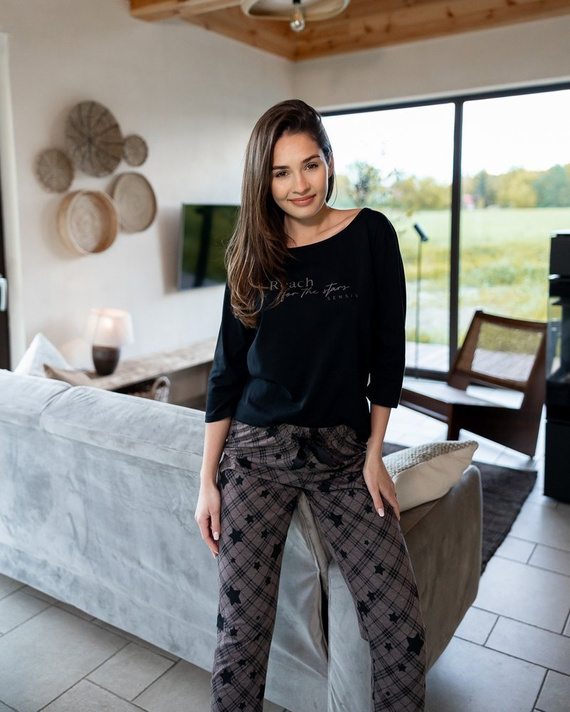 Sensis Reach For The Stars Női pizsama - fekete-barna