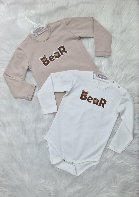 Bear Baby bodysuit Bambarillo ecru | Pamut, sztreccs, kényelmes