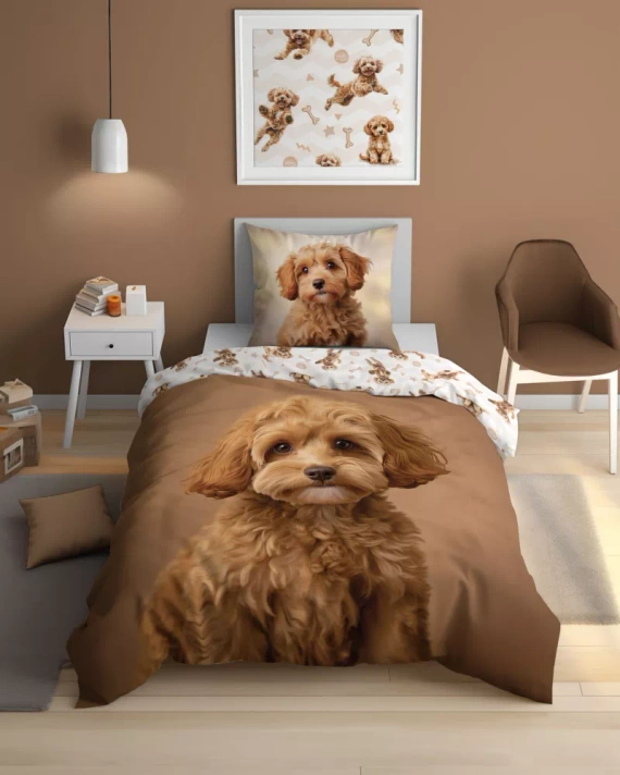 5421 A Rudy Piesek Pościel bawełniana świecąca w ciemności Detexpol