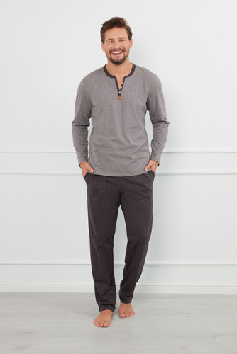 Julius Férfi hosszú ujjú pizsama, hosszú nadrág Italian Fashion - ¶r.melange/c.melange