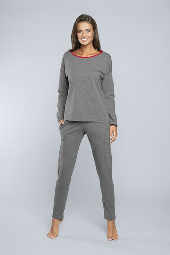 Accent női pizsama hossza. ujj, hossz. nadrág Italian Fashion - sötét melange