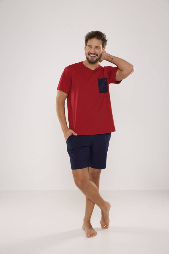 646 Kevin Férfi pizsama De Lafense - gesztenyebarna színű