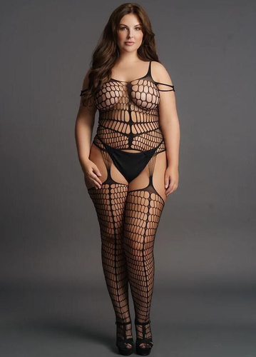 Bodystocking DES021 Le Désir plus size érzéki hálós body
