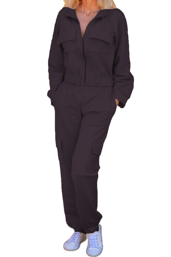 Mili Mirale női tréningruha pamutból, kényelmes szett zsebekkel - lengyel gyártmány - fekete