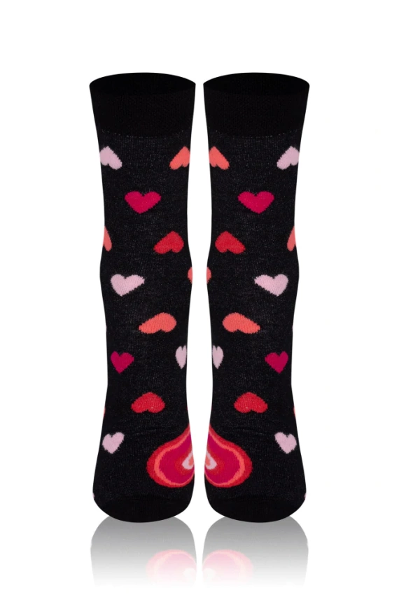 M30D Serce Férfi hosszú zokni olasz divat - fekete
