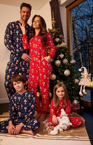 954/199 955/199 Dog 3 Gyermek Cornette kezeslábas - piros, ünnepi, pamut, pamut