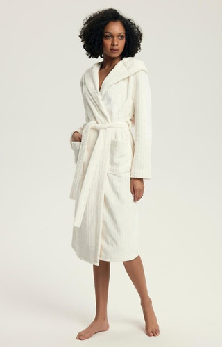 43600 Dionne Női kapucnis köpeny Henderson krém - puha, hosszú, bordázott, bordázott