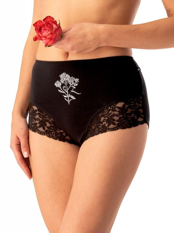 Női bugyi Key LPF 578 szürke fekete - pamut, kényelmes, 2 db egy csomagban