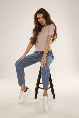 698 Freya Rövid ujjú blúz De Lafense - homok