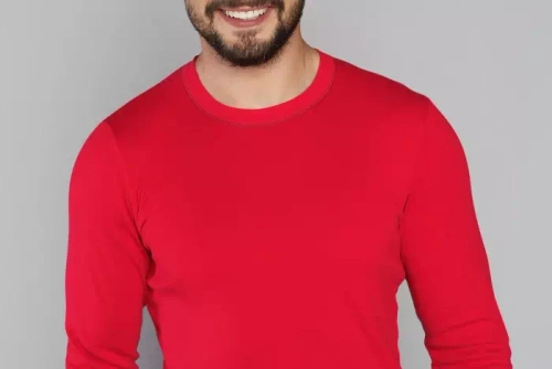 Narwik Férfi hosszú ujjú pizsama, hosszú nadrág Olasz divat - piros/print