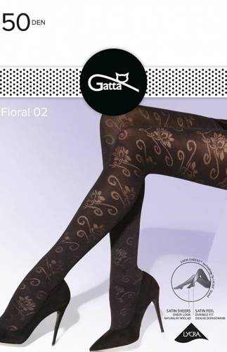 Floral wz 02 Rajstopy 50 den Gatta nero