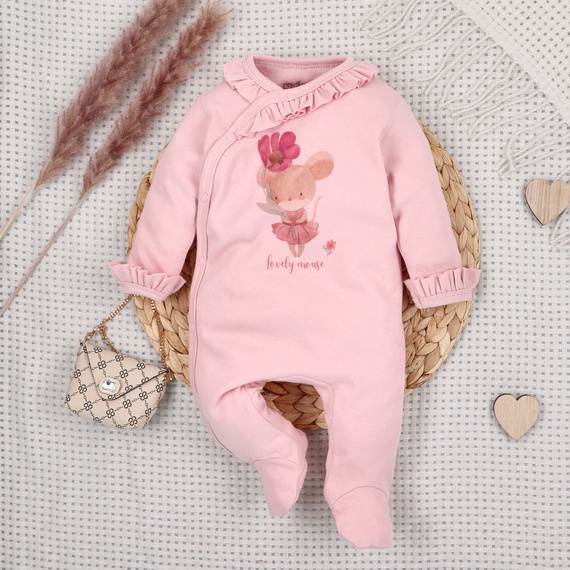 Nini baba rugdalózó  Little Mouse 100% bio pamut – újszülötteknek