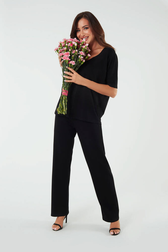 Soler Női hosszú nadrág Olasz divat - fekete