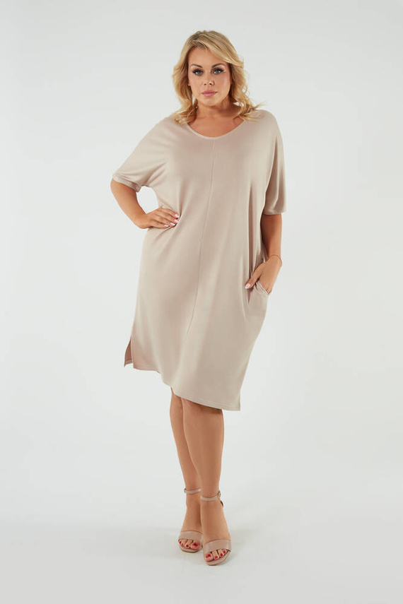 Soler női rövid ujjú tunika Olasz divat - bézs